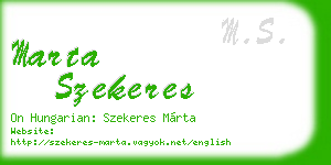 marta szekeres business card