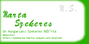marta szekeres business card